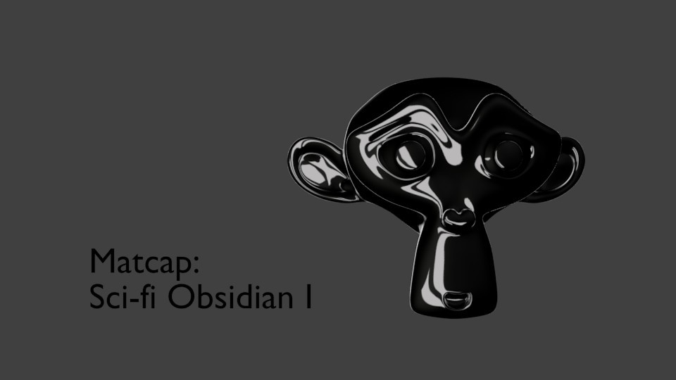 Matcap: Sci-fi Obsidian I (v1.0) preview image 1